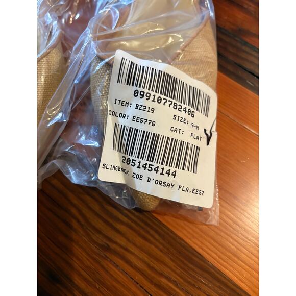 J Crew Woven Slingback Flats 9 Tan NWOT BZ219 J.Crew Point Toe Raffia - Picture 3 of 5